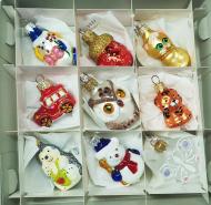 Набор елочных игрушек Полимер формовая №2 7 см 9 шт./уп.