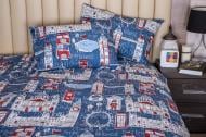 Комплект постельного белья Семейный синий Ecotton