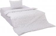 Комплект постельного белья Queen 1,5 светло-серый с белым UP! (Underprice)