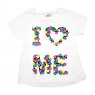 Футболка для дівчаток AKKU квіточки р.128 білий