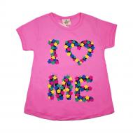 Футболка для дівчаток AKKU квіточки р.134 малиновий