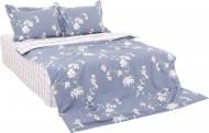 Комплект постільної білизни Floral Check 1,5 біло-синьо-рожевий La Nuit
