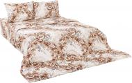 Комплект постельного белья Євро 16M-19 2,0 коричневый/белый/серый Zastelli