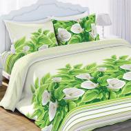 Комплект постельного белья 2.0 Евро Каллы зеленый Ecotton