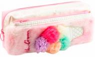 Пенал пушистый с аппликацией и помпонами 6556-pink Cool For School