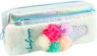 Пенал пушистый с аппликацией и помпонами 6545-blue Cool For School