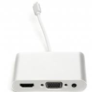 Переходник PowerPlant Lightning (M) – HDMI, VGA, 3.5 мм (F) серебристый (CA911929)