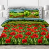 Комплект постельного белья 2.0 Евро Маки красный Ecotton