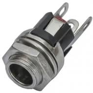 Гнездо питания Profix DC 5,5/2,1 мм монтаж с гайкою черный (P300165)