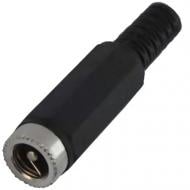 Гнездо питания Profix DC 5.5/2.1 мм под кабель черный (P300169)
