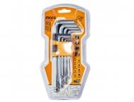 Набір ключів шестигранних INGCO ключів шестигранних із кулькою 9 шт. 1,5–10 мм HHK12091