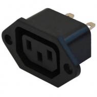 Гнездо сетевое Profix 3pin монтажное черный (P300715)