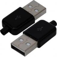 Коннектор Profix USB тип A под шнур черный (P301003)