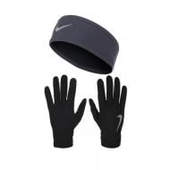 Комплект шапка+рукавички Nike Run Dry Headband And Glove Set N.RC.38.045 р.XS-S чорний