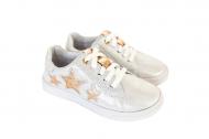 Кеды детские для девочки Мальви р.28 белый с золотистым Ш-460 E