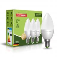 Лампа світлодіодна Eurolamp 3 шт./уп. 8 Вт C37 матова E14 220 В 3000 К