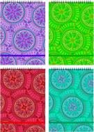 Блокнот Калейдоскоп А6 спіраль пластикова обкладенка 120 аркушів клітинка O20361 Optima