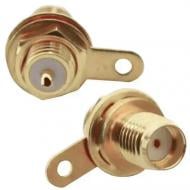 Гнездо монтажное Profix SMA с гайкою латунь золотой (P300213)