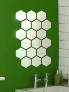 Декоративная наклейка зеркальная акриловая Соты-96 18 шт. 9,6x8,3 см