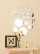 Декоративная наклейка зеркальная акриловая Круги 27 шт.