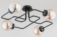Люстра ALFA 24774 GRAP GOLD 4x60 Вт E14 черный/оранжевый