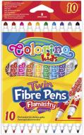 Фломастеры Fibre Pens двухсторонние 10 цветов 13451PTR/1 Colorino