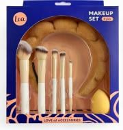Набір LOA для макіяжу обруч, пензлі, спонж 7 предметів беж