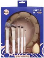 Набір LOA для макіяжу обруч, пензлі, спонж 7 предметів беж
