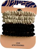 Набор резинок LOA для волос молочная/черная 6 шт.