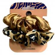 Набор резинок LOA для волос атласных лео/беж 2 шт.