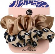 Набор резинок LOA для волос атласных лео/беж 2 шт.