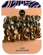 Набор резинок LOA для волос атлас шоколадля беж.р. M 4 шт.
