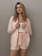 Комплект вязаный MISO Soft шорты и кофта на молнии р. one size (S/L) бежевый