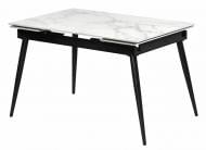Стол Garant NDT2498 1200(1800)x800x760мм белый мрамор/черный