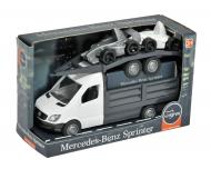 Машинка Тигрес Mercedes-Benz Sprinter бортовий з лафетом білий 1:24 39670