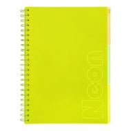 Тетрадь на пружине Buromax NEON А4 120 лист. желтый