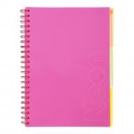 Тетрадь на пружине Buromax NEON А4 120 лист. розовый