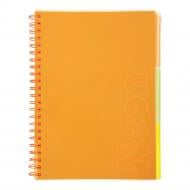 Тетрадь на пружине Buromax NEON А4 120 лист. оранжевый