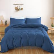 Комплект постельного белья Satin Light Pro 10-011 Dark Blue 200х220 см темно-синий MirSon