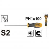 Викрутка INGCO S2 PH 1х100 мм INDUSTRIAL HS68PH1100