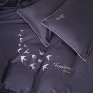 Комплект постельного белья 0240 Iron grey Freedom 200х220 см темно-серый MirSon