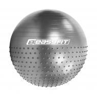 Мяч EasyFit 75 см Hybrid серый (фитбол полумассажный) EF-3012-GY