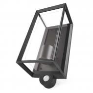 Светильник садовый Emos светодиодный настенный с датчиком движения E27 15 Вт IP44 черный ZGH040P