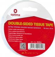 Клейка стрічка двостороння TISSUE Solvent 18 мм х 10 м O45314 Optima