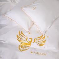 Комплект постельного белья 0001 Moko White Fire Bird 2х143х210 см молочный/с принтом MirSon