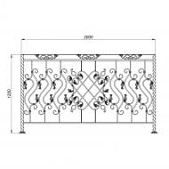 Кованое балконное ограждение БО-03 2000х1200 мм