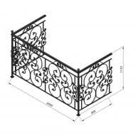Кованое балконное ограждение БО-13 2000х1110х900 мм