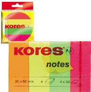 Стикер-закладка 20х50 мм 4 цвета неон 200 шт. K45104 Kores