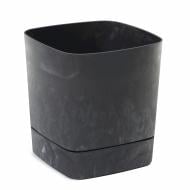 Вазон пластиковый пластик CLIMA квадратный гранитно-черный 20 л Lamela (9711437)