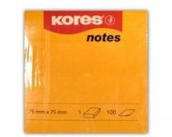 Стикеры 75х75 мм неон оранжевый 100 листов Kores